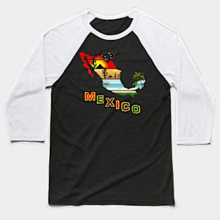 Mexico Sunset Summer Baseball T-Shirt